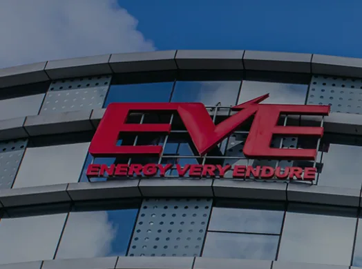 EVE Energy building with the EVE company sign