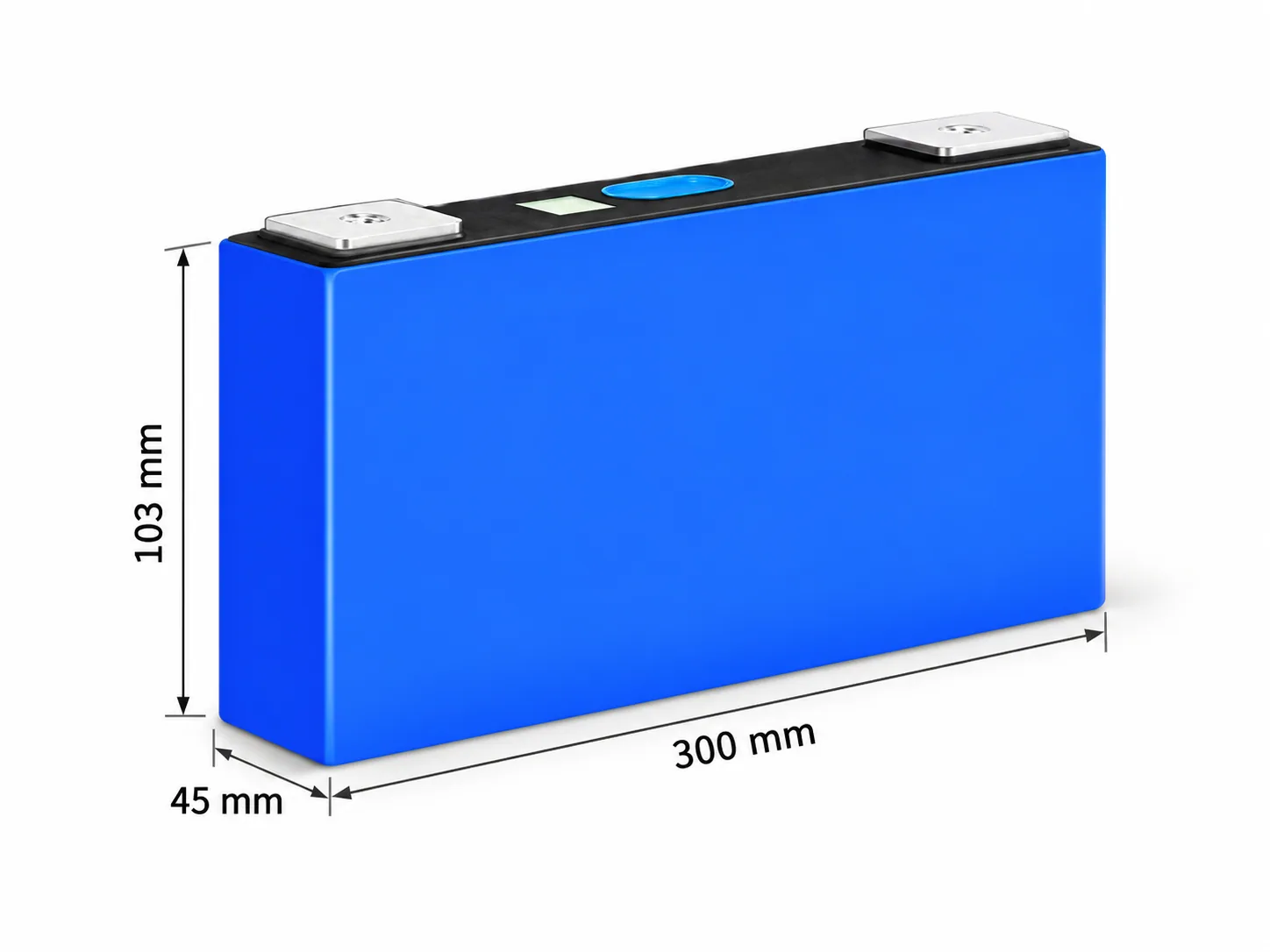 Gotion 3.2V 173Ah prismatic battery cell; 103 × 45 × 300 mm individual cell dimensions