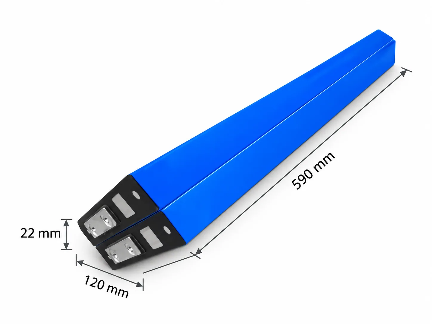Gotion 3.2V 202Ah prismatic battery cell; 590 × 120 × 22 mm individual cell dimensions