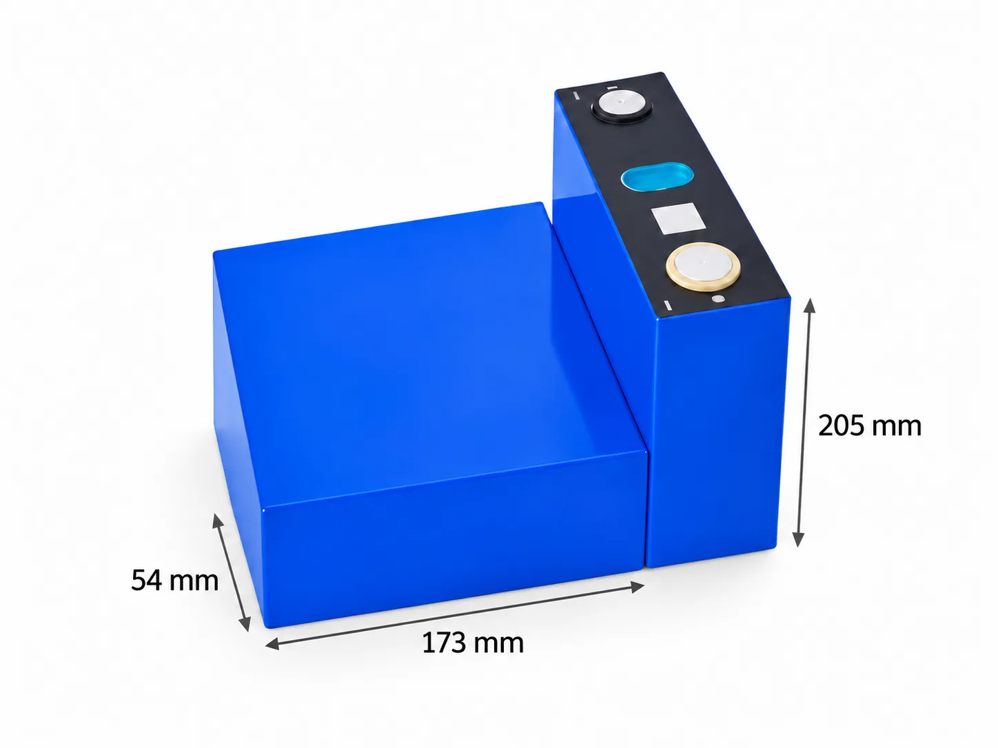 Gotion 3.2V 230Ah prismatic battery cell; 173 × 54 × 205 mm individual cell dimensions