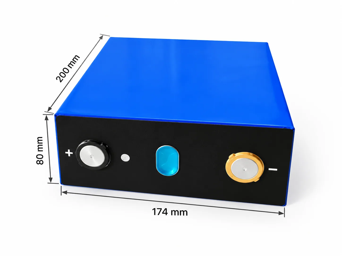 Gotion 3.2V 300Ah prismatic battery cell; 200 × 174 × 80 mm individual cell dimensions