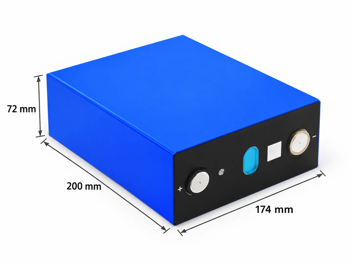 Gotion 3.2V 314Ah prismatic battery cell; 200 × 174 × 72 mm individual cell dimensions
