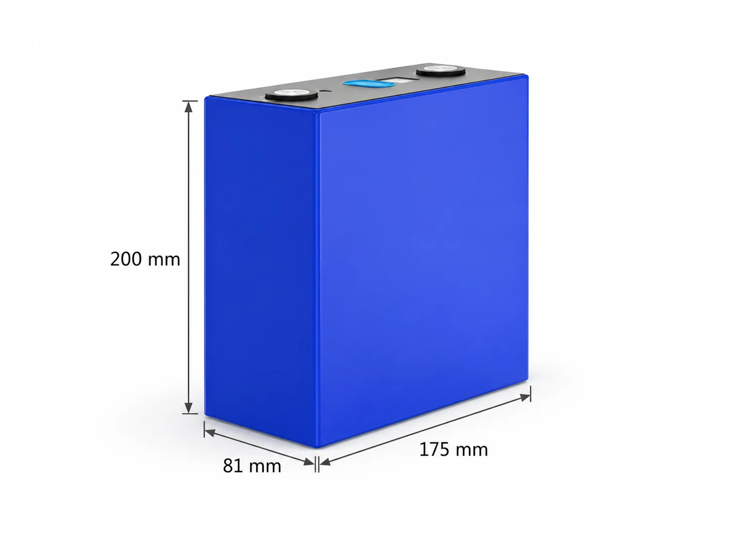 Gotion 3.2V 340Ah prismatic battery cell; 200 × 175 × 81 mm individual cell dimensions